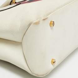 Pre Owned Bally White Leather Berekely Lip Print Bag