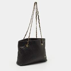 Pre Owned Bally Black Quilted Leather Chain Tote
