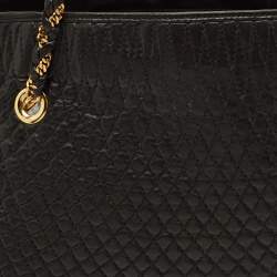 Pre Owned Bally Black Quilted Leather Chain Tote