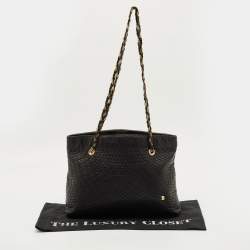Pre Owned Bally Black Quilted Leather Chain Tote