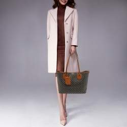 Pre Owned حقيبة يد بالي برنينا جلد بني مطبوع