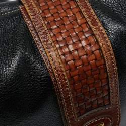 مملوكة مسبقًا حقيبة كروس بودي بالي جلد أسود/بني بتفاصيل منس وجة