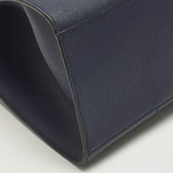 Pre Owned Bally Sveva Navy Blue Leather Satchel