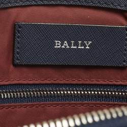 Pre Owned Bally Sveva Navy Blue Leather Satchel