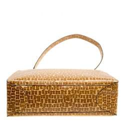 Bally Light Brown Signature Embossed Leather Hobo