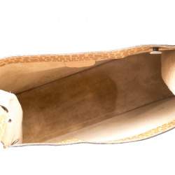 Bally Light Brown Signature Embossed Leather Hobo