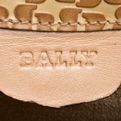 Bally Light Brown Signature Embossed Leather Hobo