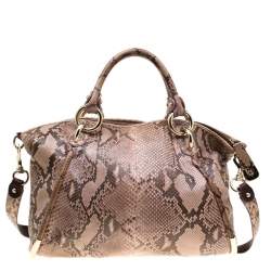 Bally Beige Python Top Handle Bag