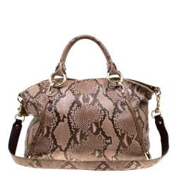 Bally Beige Python Top Handle Bag