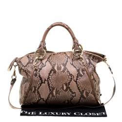 Bally Beige Python Top Handle Bag