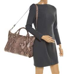 Bally Beige Python Top Handle Bag