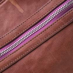 Bally Tan Leather Zippered Pocket Hobo
