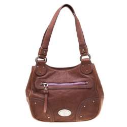 Bally Tan Leather Zippered Pocket Hobo