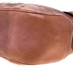 Bally Tan Leather Zippered Pocket Hobo