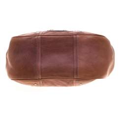 Bally Tan Leather Zippered Pocket Hobo
