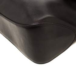 Pre Owned Bally Black Leather Flap Shoulder Bag