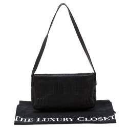 Bally Black Branchville Embossed Leather Shoulder Bag