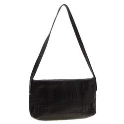 Bally Black Branchville Embossed Leather Shoulder Bag
