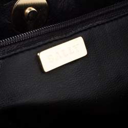 Pre Owned Bally Black Quilted Leather Tassel Tote