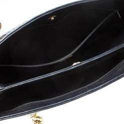 Pre Owned Bally Black Quilted Leather Tassel Tote