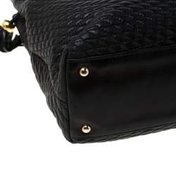 Pre Owned Bally Black Quilted Leather Tassel Tote