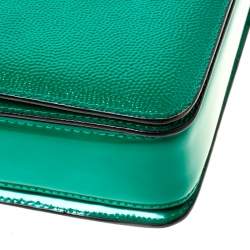 Pre Owned Bally Green Leather Corner Shoulder Bag