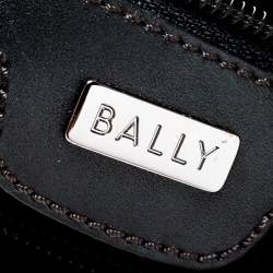 Pre Owned Bally Black Monogram Canvas and Leather Flap Shoulder Bag