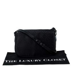 Pre Owned Bally Black Monogram Canvas and Leather Flap Shoulder Bag