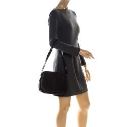 Pre Owned Bally Black Monogram Canvas and Leather Flap Shoulder Bag