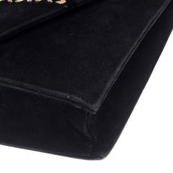 Bally Black Suede and Leather Flap Crossbody Bag