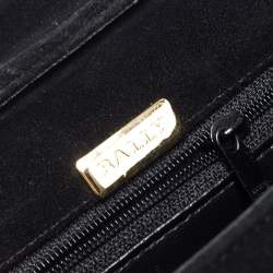 Bally Black Suede and Leather Flap Crossbody Bag