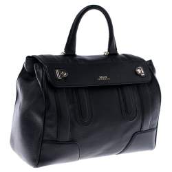 Pre Owned Bally Black Leather Top Handle Bag