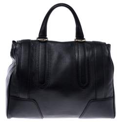 Pre Owned Bally Black Leather Top Handle Bag