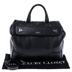 Pre Owned Bally Black Leather Top Handle Bag