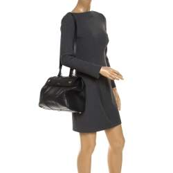 Pre Owned Bally Black Leather Top Handle Bag