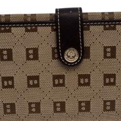 Bally Brown Canvas Damata Long Flap Wallet
