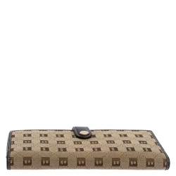 Bally Brown Canvas Damata Long Flap Wallet