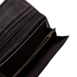 Bally Brown Canvas Damata Long Flap Wallet