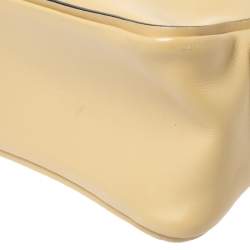 Bally Light Yellow Leather Zip Shoulder Bag