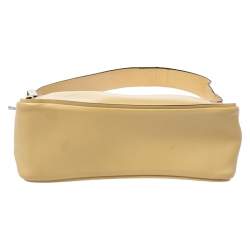 Bally Light Yellow Leather Zip Shoulder Bag