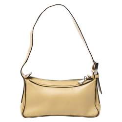 Bally Light Yellow Leather Zip Shoulder Bag