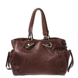 Pre Owned Bally Brown Leather Chain Shoulder Bag