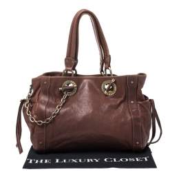 Pre Owned Bally Brown Leather Chain Shoulder Bag