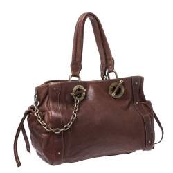 Pre Owned Bally Brown Leather Chain Shoulder Bag