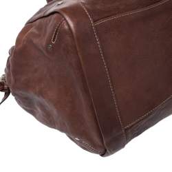 Pre Owned Bally Brown Leather Chain Shoulder Bag