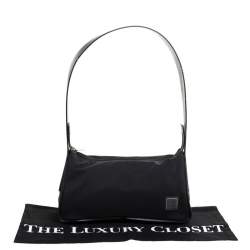 Pre Owned Bally Black Nylon and Leather Shoulder Bag