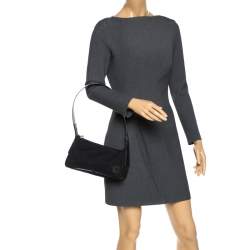 Pre Owned Bally Black Nylon and Leather Shoulder Bag