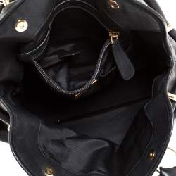 Bally Black Leather Drawstring Tote