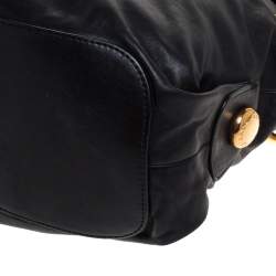 Bally Black Leather Drawstring Tote