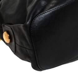 Bally Black Leather Drawstring Tote
